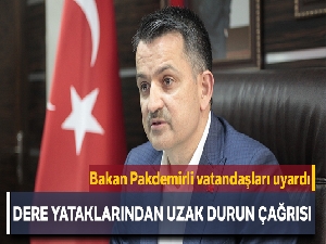 Tarım ve Orman Bakanı Bekir Pakdemirli'den vatandaşlara uyarı