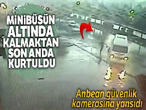 Ucuz atlatılan kaza anbean güvenlik kamerasına yansıdı