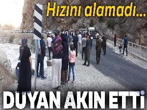 Hakkari'de bir kişi bisikletiyle suya uçtu