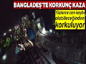 Bangladeş'te yolcu treni nehre düştü