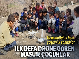 İlk defa drone gören masum çocuklar