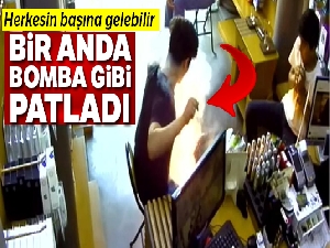 Cep telefonu bataryası bomba gibi patladı !