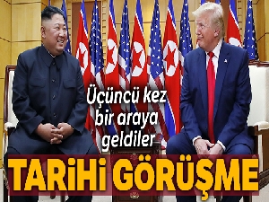 Trump ve Kim silahsızlandırılmış bölgede buluştu
