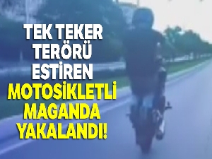 Pendik'te tek teker terörü estiren motosikletli maganda yakalandı