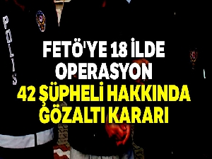 FETÖ'ye 18 ilde operasyon: 42 şüpheli hakkında gözaltı kararı