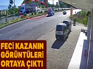 Manisa'da bir aileyi yok eden kaza anı güvenlik kamerasında