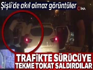 Trafikte maganda dehşeti kamerada