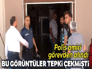 Magandanın elini sıkan polis amiri görevden alındı