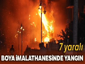 Reyhanlı'da boya imalathanesinde korkutan yangın