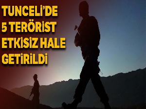 Tunceli'de 5 terörist etkisiz hale getirildi