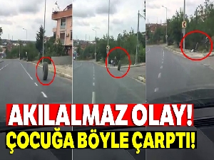 Arnavutköy'de araba tekerleği küçük çocuğa böyle çarptı