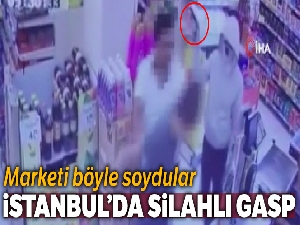 Sultangazi'de silahlı 4 kişinin market soyduğu o anlar kamerada