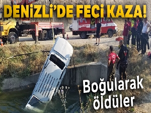 Otomobil sulama kanalına uçtu: 2 ölü!