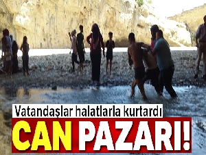 Suda yaşanan can pazarı kamerada