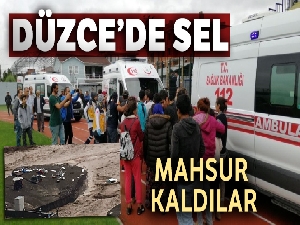 Düzce'de sel! Mahsur kalanlar helikopterle kurtarıldı