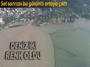 Düzce'de yaşanan sel sonrası deniz iki renk oldu