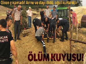 Bucak'ta kuyu faciası: Anne ve dayı öldü, oğul son anda kurtuldu