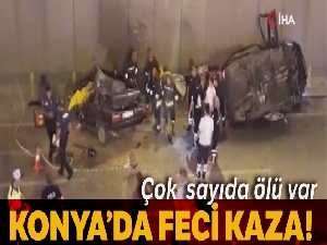 Konya'da feci kaza: Çok sayıda ölü var