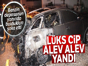 Bodrum'da lüks cipi havlu ile tutuşturup yaktılar