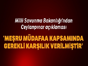 Milli Savunma Bakanlığı: 'Meşru müdafaa kapsamında gerekli karşılık verilmiştir'
