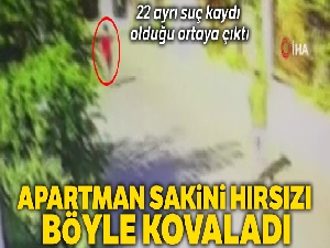 Su sayacı hırsızıyla apartman sakini arasındaki kovalamaca kamerada