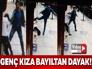 Rize'de bir şahıs genç kızı böyle darp etti