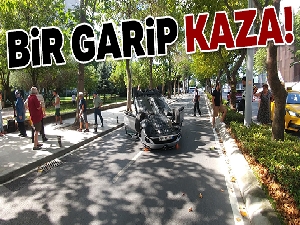 Beylikdüzü'nde kadın sürücü aracıyla takla attı