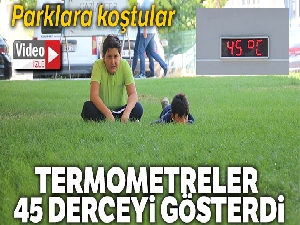 Termometre 45 dereceyi gördü, vatandaşlar parklara koştu