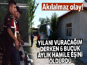 Yılanı vuracağım derken yanlışlıkla hamile eşini öldürdüğü iddiası