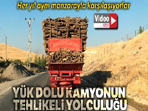 Siirt'te yük dolu kamyonun tehlikeli yolculuğu