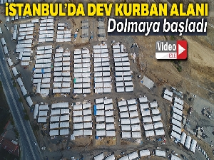 Sultangazi'de ki dev kurban alanı havadan görüntülendi