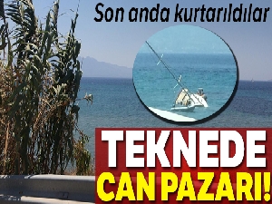 Tekne sulara gömüldü, 2 kişi son anda kurtuldu