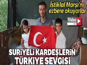 Suriyeli küçük kardeşlerin Türkiye sevgisi