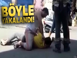 Motosikleti çalmaya çalışırken yakalandı