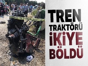 Tren traktörü ikiye böldü, sürücü öldü