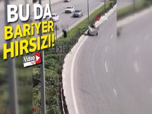 At arabası ile geldi yol ortasındaki demir bariyeri çaldı