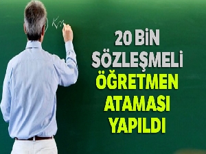 20 bin sözleşmeli öğretmen ataması yapıldı