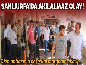 Ölen babasının cesedini morgdan çıkarıp acile getirdi