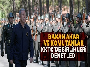 Bakan Akar ve Komutanlar, KKTC'deki birlikleri denetledi