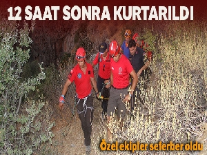 Kayalıklara düşen genç kız 12 saatte kurtarıldı