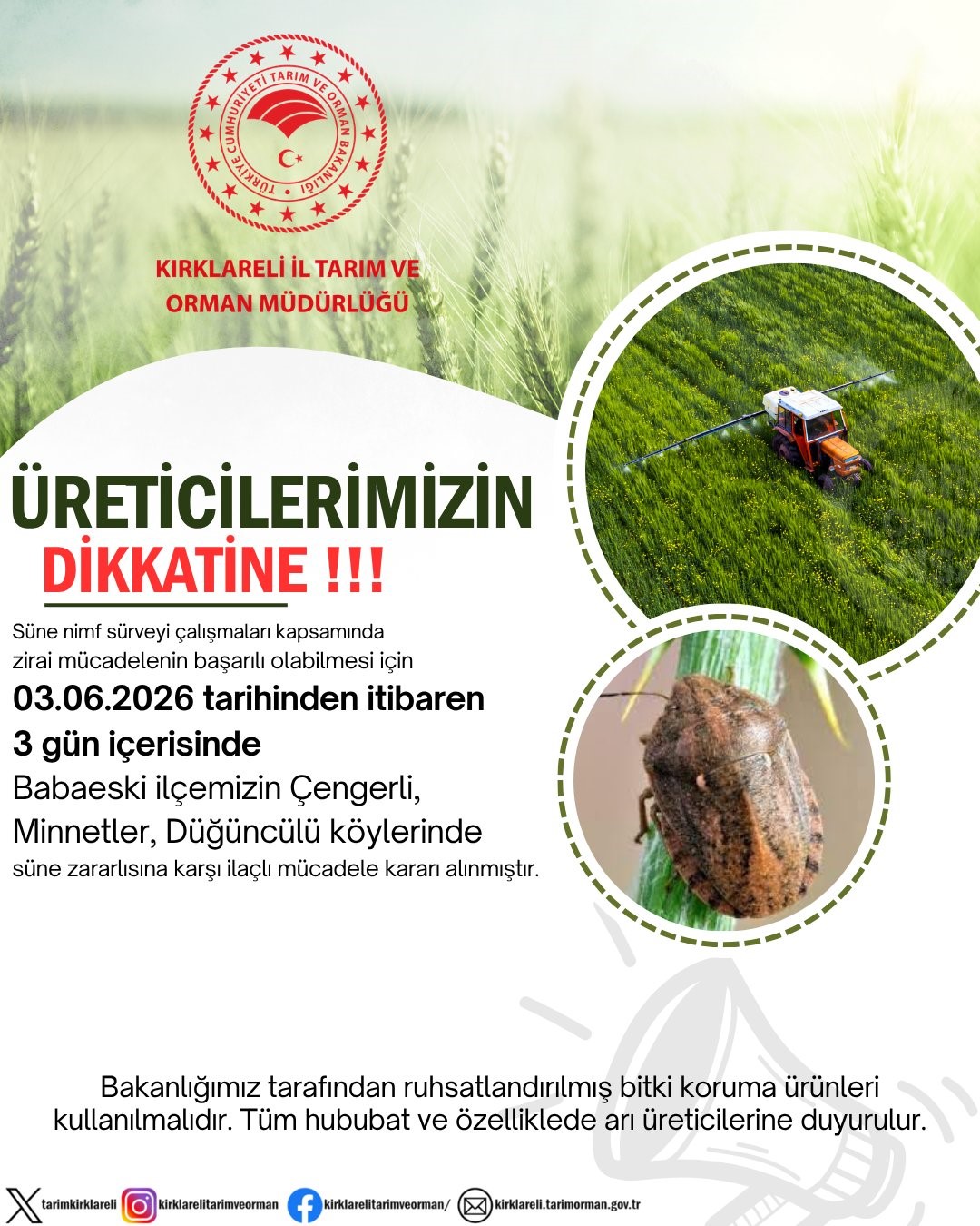kirklareli-nde-sune-zararlisina-karsi-ilaclama-uyarisi