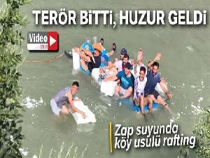 Zap suyunda köy usulü rafting