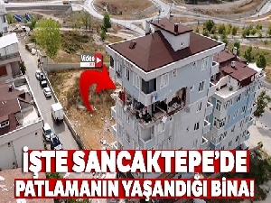 Sancaktepe'de patlamanın yaşandığı bina havadan görüntülendi
