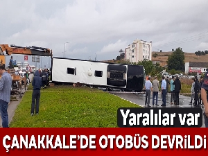 Çanakkale'de yolcu otobüsü devrildi! Yaralılar var