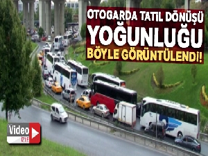 Otogarda tatil dönüşü yoğunluğu havadan görüntülendi