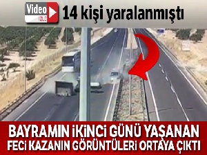14 kişinin yaralandığı zincirleme kazanın görüntüleri ortaya çıktı