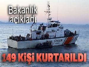149 düzensiz göçmen Türk Sahil Güvenlik botlarınca kurtarıldı