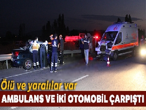 Kütahya'da ambulans ile iki otomobil çarpıştı: 2 ölü, 5 yaralı