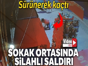 Sokak ortasında silahlı saldırı güvenlik kamerasında