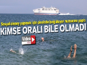 'İnsanlık ölmüş' dedirten sosyal deney...Denizde boğulan adama kimse yardım etmedi